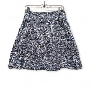 American Eagle Blue & White Mini Circle Skirt Size 2 100% Cotton